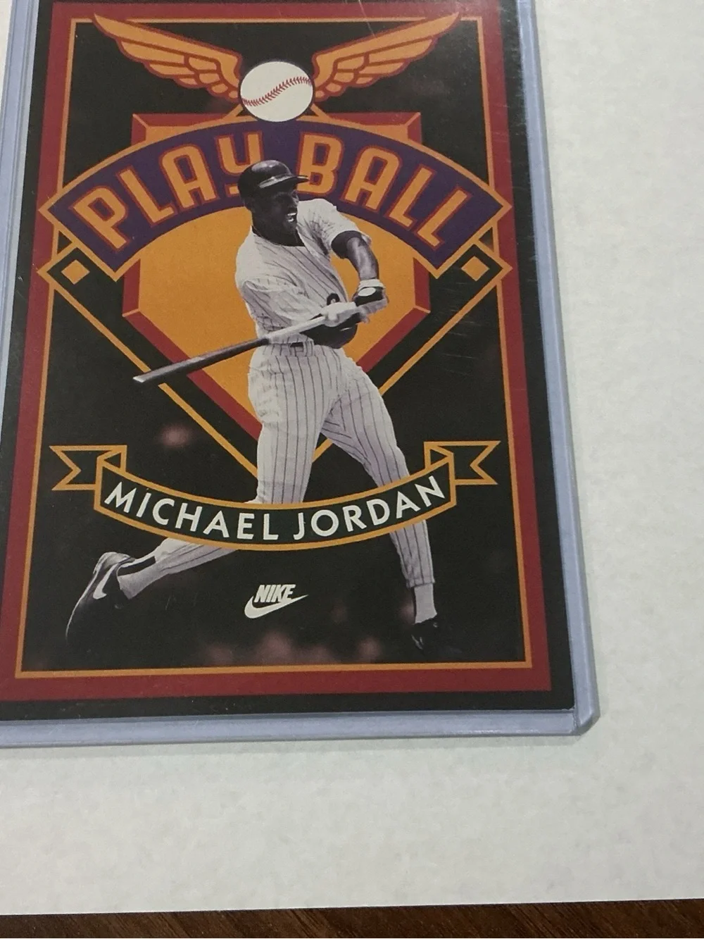 Vintage MICHAEL JORDAN Nike Promo Poster Card “Playball” 4X6 Very Rare